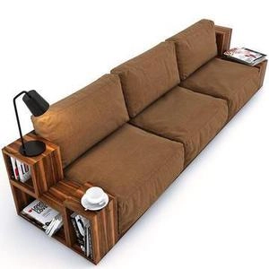 مبل راحتی باطرح جاکتابی و کنارعسلی