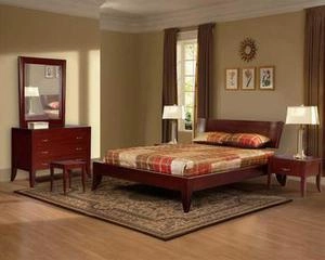 ست تخت خواب کنسول عسلی چوبی