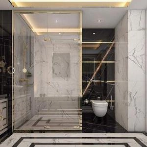 اتاق خواب مستر باطرح دیوار پشت تخت خواب