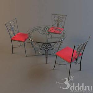 ابجکت 3D میز صندلی  ناهارخوری طرح کلاسیک