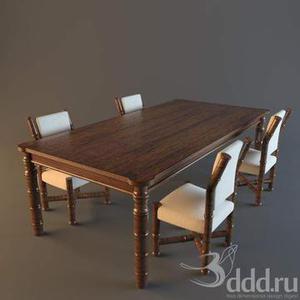 ابجکت میز صندلی  ناهارخوری6نفره طرح کلاسیک چوبی