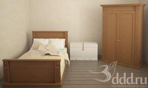 کمد و تخت چوبی برای اتاق کورک
