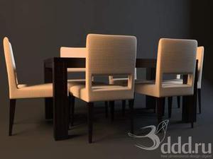 ابجکت 3Dمیز صندلی  ناهارخوری طرح کلاسیک
