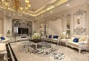 طراحی دکوراسیون داخلی لوکس و فاخر به سبک کلاسیک تم رنگی روشن