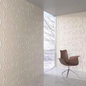دیواری سه بعدی با رنگ سفیدطرحدار
