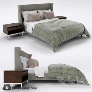 تختخواب مدرن با عسلی مسطتیلی موجک چوبی با رنگ سفید /قهوه ای