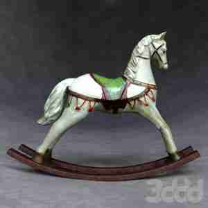 اسب چوبی راک برای بچه  wooden rocking horse