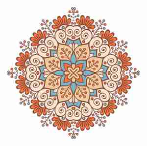 طرح ماندلا رنگی Vector Mandala eps