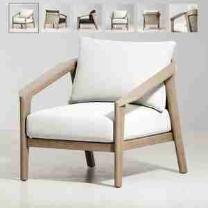 صندلی با دسته زاویه دار رو به جلو و جنس چوب