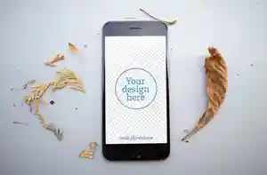 موکاپ موبایل در دست مرد