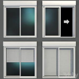پنجره های شیشه ای رنگی کشویی با کرکره های غلتکی