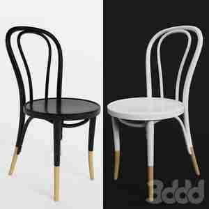صندلی به سبک قدیمی چوبی با رنگ مشکی و سفید