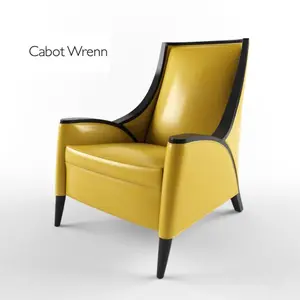 صندلی دسته دار زرد چرمی Cabot