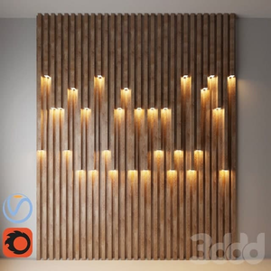 پنل چوبی با نور تزئین دیوار 2