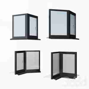 آبجکت پنجره برای کنج ساختمان Schuco AWS 65 aluminum windows