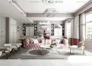 صحنه آماده طراحی داخلی مدرن و خاص