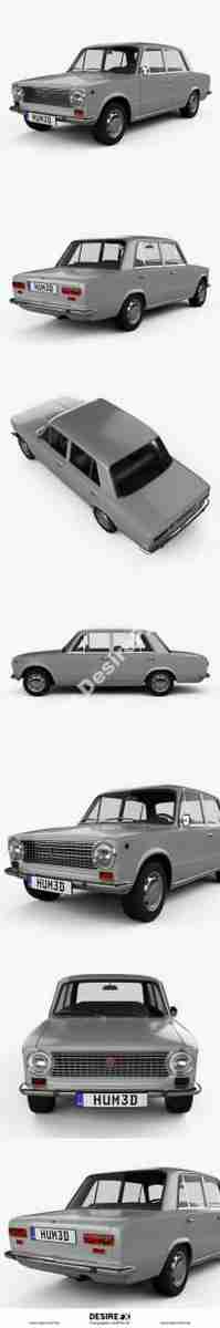 Fiat 124 1966 3D model ماشین فیات قدیمی