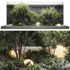 فلاور باکس plants behind glass درخچه با دیوار پنل سه بعدی