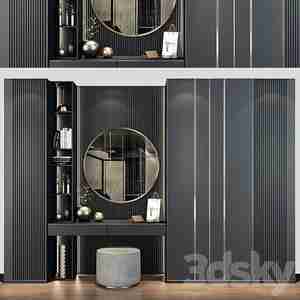 طراحی کمد دیواری با میز آرایش رنگ آبی نفتی 3499999.60d428070ec1a  Furniture cabinet