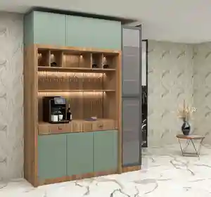 آشپزخانه سفید با بین کابینتی مشکی