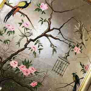 طراحی پرنده و شاخه در قالب دیوار