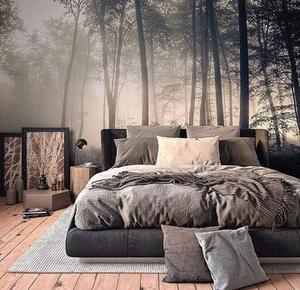 اتاق خواب با طراحی اطاق شبی جنگل