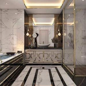 اتاق خواب مستر باطرح دیوار پشت تخت خواب