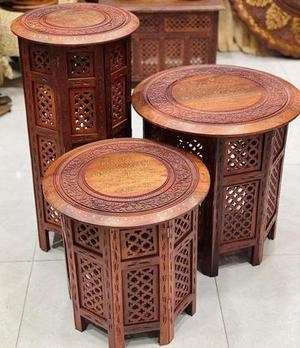 میز های چوبی دستساز هندی