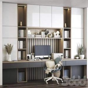 میز کار و دکور دیواری کمد دیواری مدرن
