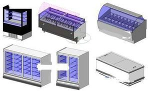 فمیلی یخچال فریزر تجاری Revit