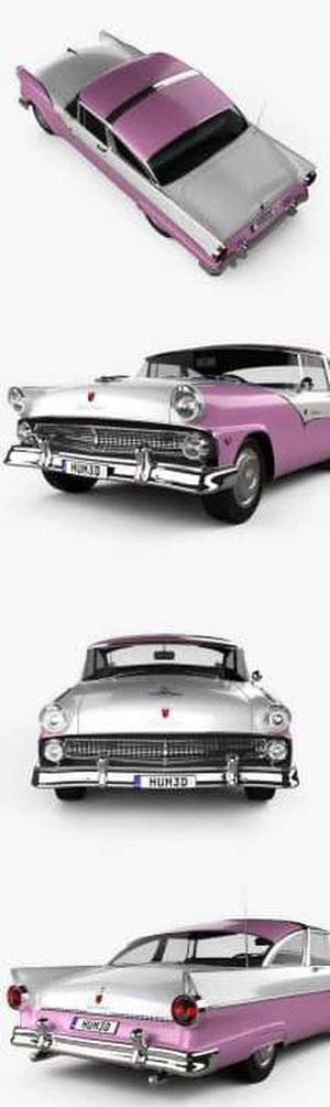 Ford Crown Victoria 1955 3D Model آبجکت ماشین