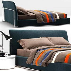 تخت خواب مدرن با روتختی رنگی