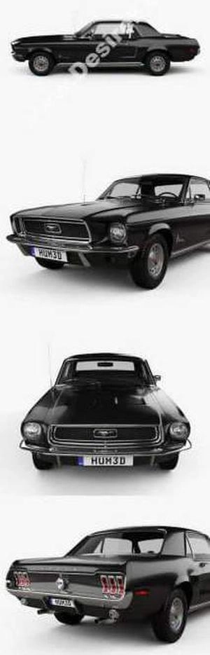 ماشین فورد Ford Mustang Hardtop 1968 3D model