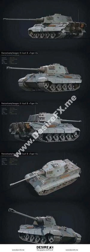 تانک Tiger 2 Tank 3D Model