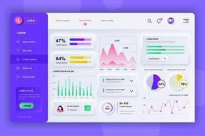 Neumorphic dashboard ui kit اینفوگرافی