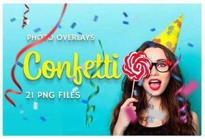 21 Confetti Photo Overlays لایه باز برای میکس