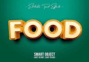 Food text style effect برای غذا