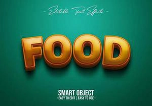 3d food text style effect