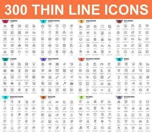 Simple set of vector thin line icons نمونه های آیکون