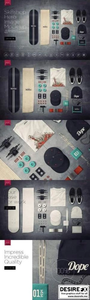 موکاپ لباس Skateshop Hero Image Mock-up