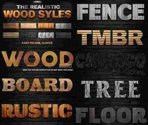 he Realistic Wood Styles استایل متن برای چوب