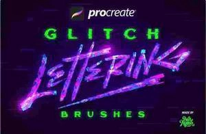 Procreate Glitch Lettering Brushes براش برای فتوشاپ