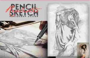 Realistic Pencil Sketch CS3 اکشن برای تبدیل عکس به نقاشی سیاه قلم