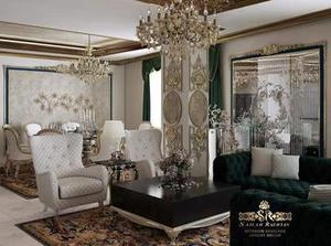 پروژه مسکونی کلاسیک نشیمن و نهارخوری